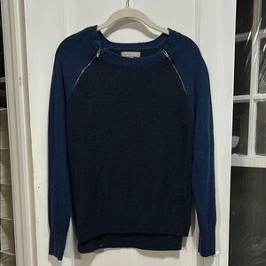 Banana Republic Blue Crew Neck Sweater with Textured Knit